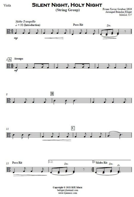 563 Silent Night Holy Night String Group SAMPLE page 006