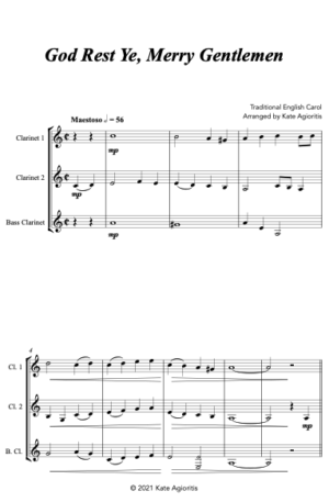 God Rest Ye Merry Gentlemen – Clarinet Trio
