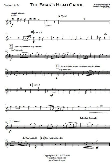 564 The Boars Head Carol Concert Band SAMPLE page 005