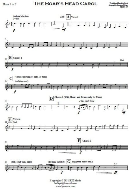 564 The Boars Head Carol Concert Band SAMPLE page 007
