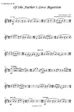 Six Christmas Carols for Clarinet Trio – Clarinet Trio +Piano