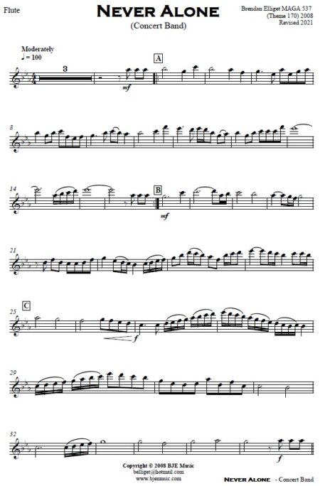 566 Never Alone Concert Band Theme 170 SAMPLE page 005