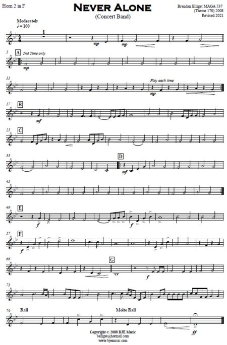 566 Never Alone Concert Band Theme 170 SAMPLE page 007