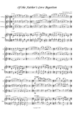 Six Christmas Carols for Flute Trio – Flute Trio and Piano