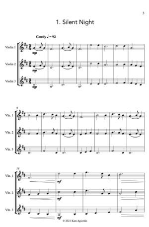 5 Easy Christmas Carols – Violin Trio