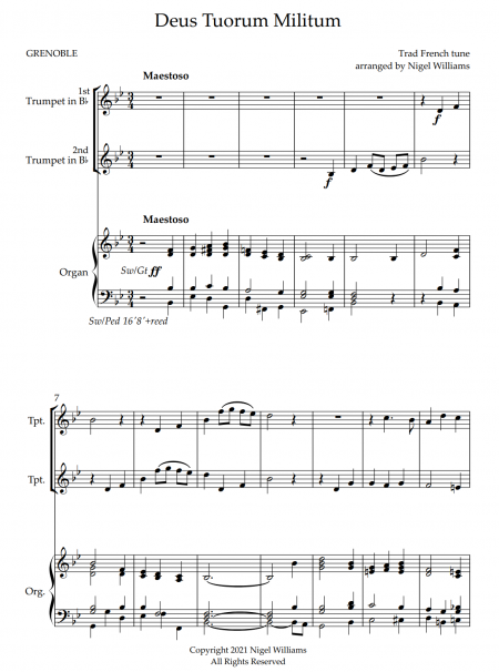 Deus Tuorum Militum, for Trumpet Duet and Organ