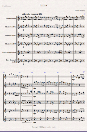 “Frolic” For Clarinet Choir