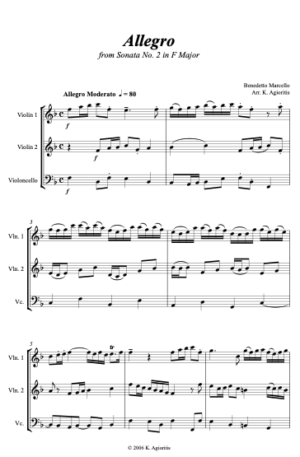 Allegro (Marcello) – for String Trio