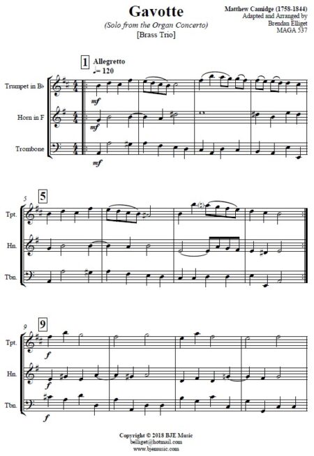 267 Gavotte Brass Trio SAMPLE Page 001