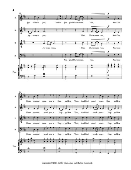 111SATB Here We Come A Caroling with 22Jingle Bells22 p. 4 JPEG