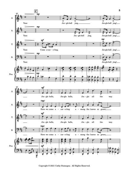 111SATB Here We Come A Caroling with 22Jingle Bells22 p. 5 JPEG