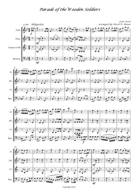 Parade of the Wooden Soldiers Woodwind Quartet Full Score 2 scaled