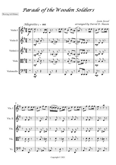 Parade of the Wooden Soldiers String Quartet Full Score 2 scaled