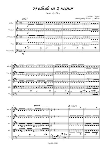 Prelude in E minor String Quartet Full Score 2 scaled