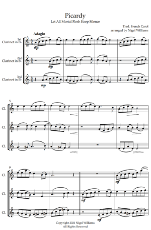 Picardy, for Clarinet Trio