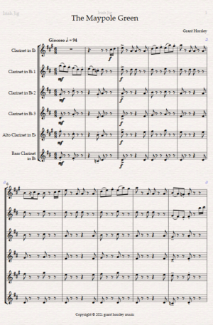 “The Maypole Green” For Clarinet Choir