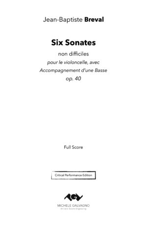 J. B. Breval – Six Sonates à violoncello et basso, op. 40