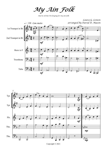 My Ain Folk Brass Quintet Full Score 2