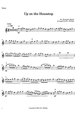 Up on the Housetop – Violin Solo with Piano Accompaniment
