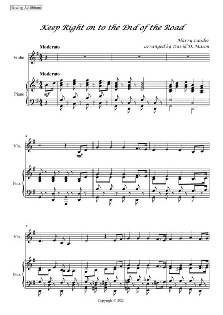 Keep Right on to the End of the Road Violin Full Score 2