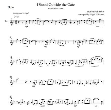 I Stood Outside the Gate, for Flute Duet