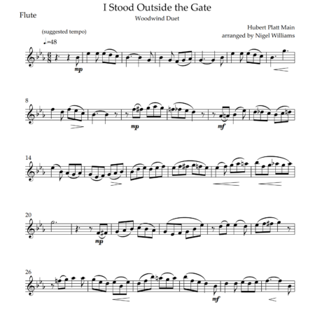I Stood Outside the Gate, for Flute and Clarinet Duet