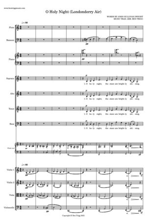 O Holy Night (Londonderry Air) – SATB, String quartet, Piano, Flute, Bassoon