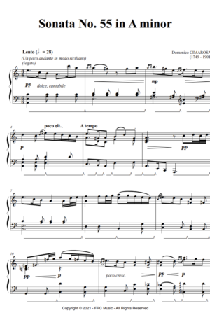Cimarosa: Sonata No. 55 in A minor for Piano.
