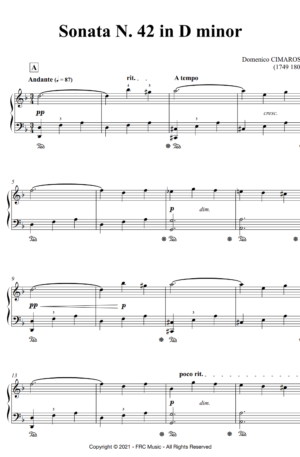 Cimarosa: Sonata No. 42 in D minor