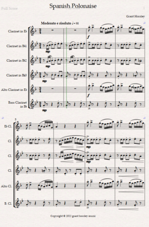 “Spanish Polonaise” for Clarinet Choir