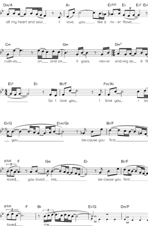 BECAUSE YOU FIRST LOVED ME (worship song-lead sheet-C)