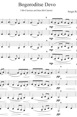 Bogoroditse Devo, Sergei Rachmaninoff, Op. 37 , three Bb-Clarinets and Bass-Bb-Clarinet