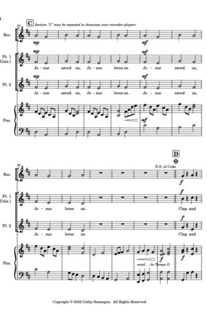 Alleluia! Easter Morning! (Unison/2-Part Children’s Choir, Optional Recorders, Piano Accompaniment)