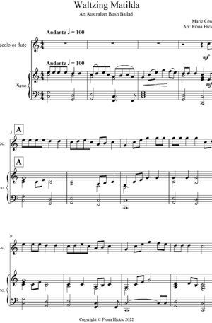 Waltzing Matilda for Flute and Piano