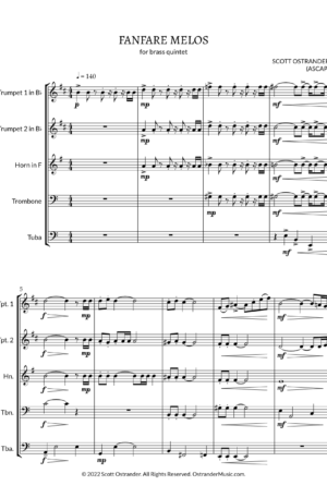 Fanfare Melos for brass quintet