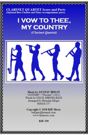 I Vow To Thee My Country – Clarinet Quartet
