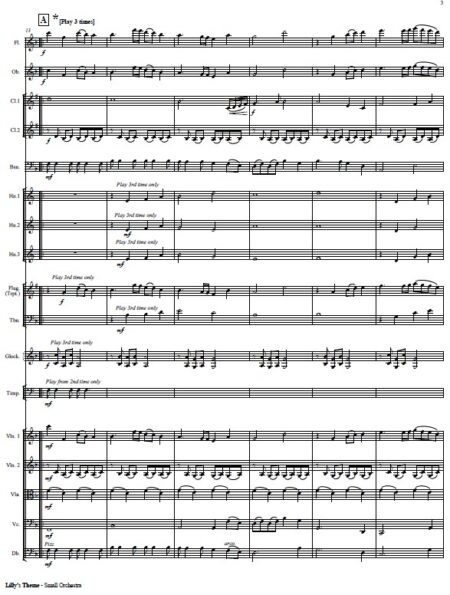 632 Lillys Theme Theme 227 Small Orchestra and Flugelhorn Extended 2022 Sample page 003