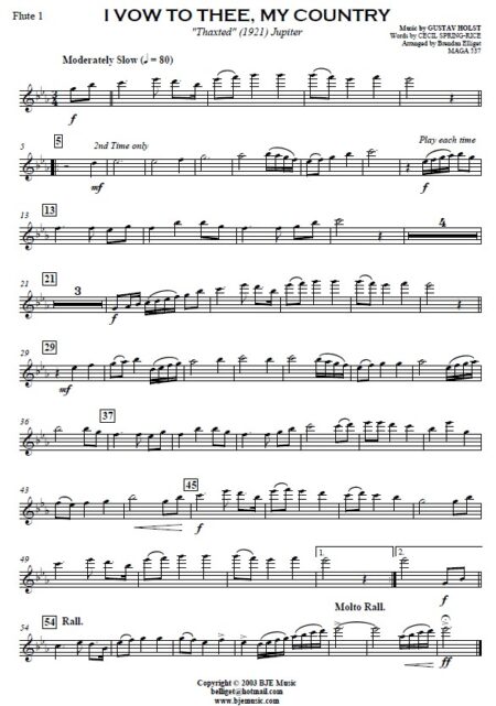 634 I Vow To Thee My Country Concert Band Orchestra SAMPLE page 004