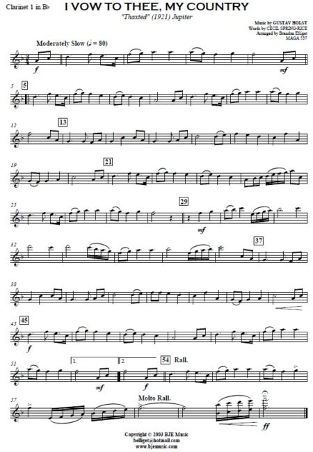 634 I Vow To Thee My Country Concert Band Orchestra SAMPLE page 005