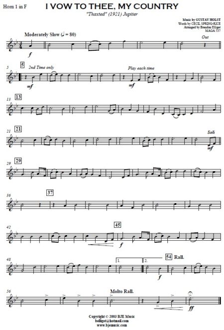 634 I Vow To Thee My Country Concert Band Orchestra SAMPLE page 006