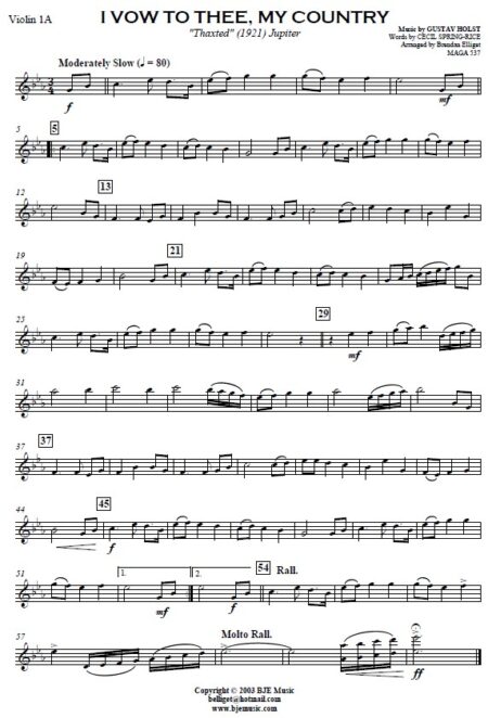 634 I Vow To Thee My Country Concert Band Orchestra SAMPLE page 008