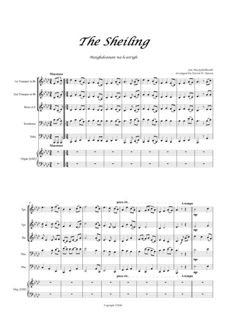 The Sheiling Brass Quintet Organ 2 Score and parts 2