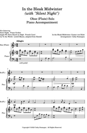 In the Bleak Midwinter (with “Silent Night”) Instrumental Arrangements with Piano Accompaniment