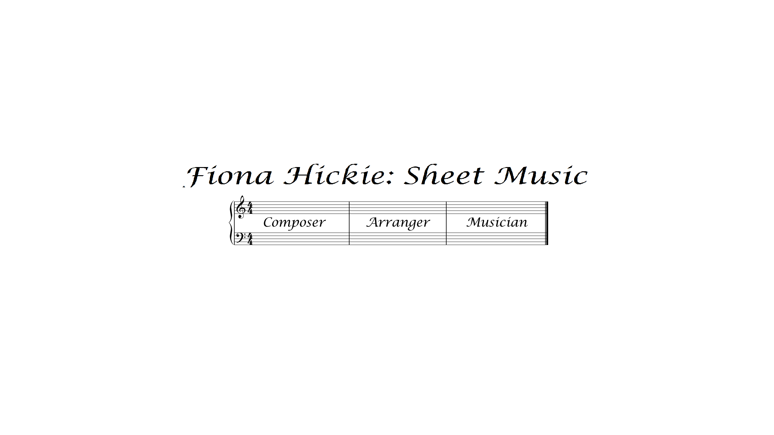 Fiona Hickie Sheet Music