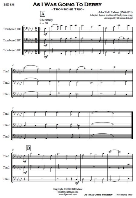 538 As I Was Going to Derby Trombone Trio SAMPLE page 001