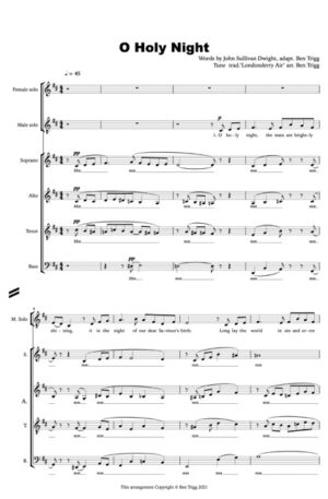 O Holy Night (Londonderry Air) – SATB + soloists (advanced)