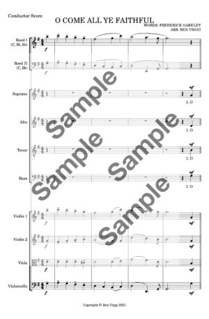 O Come All Ye Faithful – SATB, String 4tet, 2 flexible wind (Score and Parts)