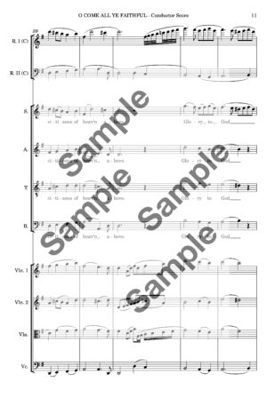 O Come All Ye Faithful – SATB, String 4tet, 2 flexible wind (Score and Parts)