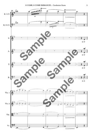 O Come, O Come Emmanuel – SATB, String 4tet, 2 flexible wind (Score and Parts)