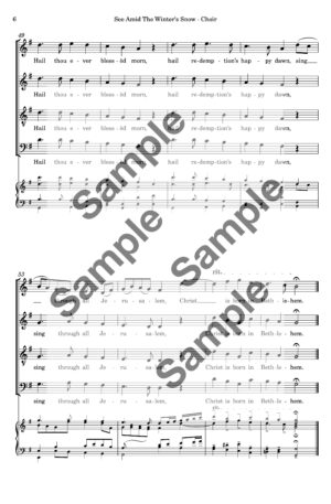 See Amid The Winter’s Snow – SATB, String 4tet, 2 flexible wind (Score and Parts)